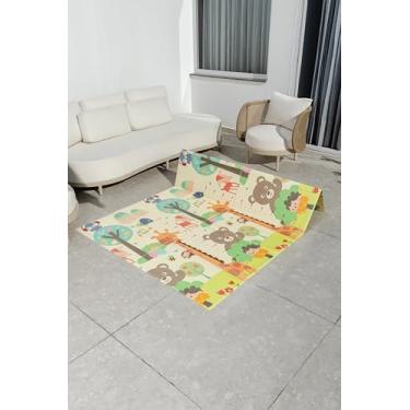 Imagem de Tapete Atividades Dobrável 150x200cm Girafa – Infantil, Impermeável, Dupla Face