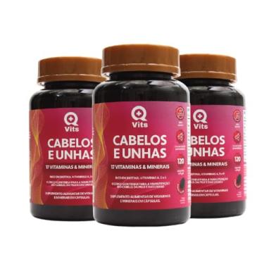 Imagem de Kit Cabelos e Unhas QMaisVits 90 Cápsulas Softgel