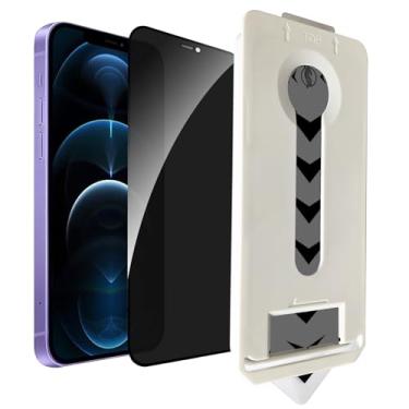 Imagem de AKARMOVO Pacote com 2 protetores de tela de privacidade [alinhamento automático, remoção automática de poeira] Fácil instalação cobertura total película de vidro temperado anti-espião à prova de