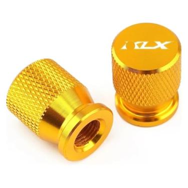 Imagem de Tampa da haste da válvula do pneu da roda do acessório da motocicleta compatível com KLX250 KLX450 KLX230 KLX 250 230 110 150 140 125 450R 300R 65(dourado)