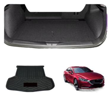 Imagem de Tapete traseiro para porta-malas de carro compatível com Mazda 6 Atenza GJ GL 2014-2021 2015 2016, revestimento à prova d'água para os pés, bandeja, tapete para porta-malas, acessórios automotivos