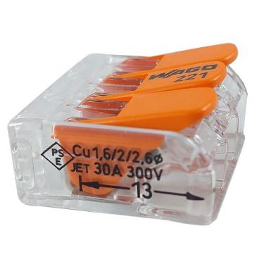 Imagem de Conector Tripolar de Plastico pra Conectar Fios Tecnolar - WAGO
