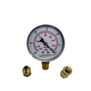 Imagem de Vacuômetro Vertical D.63mm+adaptadores (para Bomba De Vácuo) - LRPROD