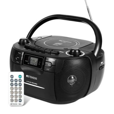 Imagem de Leitor de CD Boombox Retekess TR621, fita cassete, rádio AM FM