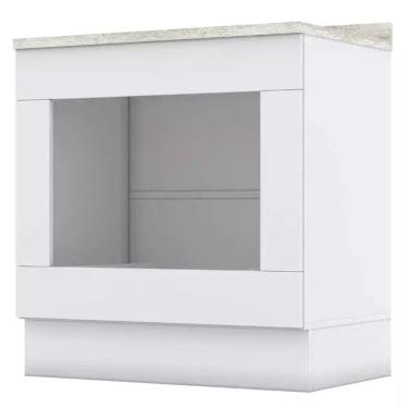 Imagem de Balcao Forno Embutir Com Tampo 80 cm Americana Branco Calcare Henn