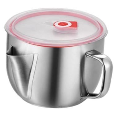 Imagem de Bothyi Tigela de macarrão ramen de aço inoxidável, recipiente versátil à prova de vazamentos para alimentos, panela de macarrão para dormitório, com Bico de Filtro