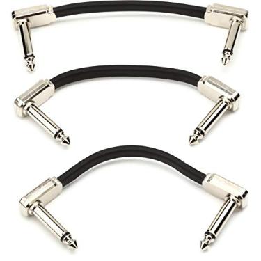 Imagem de Cabo conector Ernie Ball Flat Ribbon P06220, 7,62 cm, preto, pacote com 3