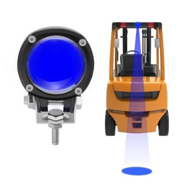Imagem de HAONINYUE Nova luz LED para empilhadeira luz azul redonda lâmpada de segurança para empilhadeira 5w DC 12-80V lâmpada de aviso de zona de perigo anticolisão (azul)