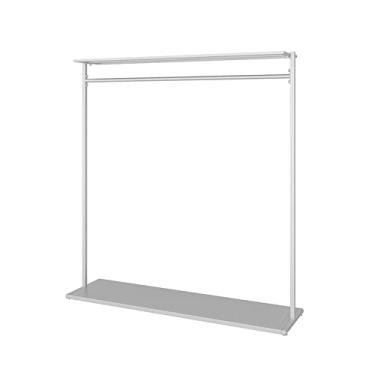 Imagem de Ganchos de prateleira de casaco armazenamento simples multifuncional cabide chão quarto casa prateleiras sala de estar loja de roupas pendurar cabide de roupas para decoração de casa (branco, grande)