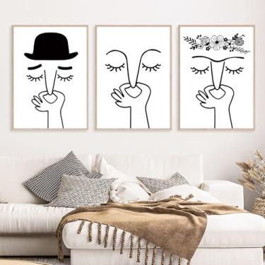 Imagem de LUHDFYS Pôsteres engraçados de banheiro, humor abstrato mau cheiro, impressões em preto e branco, pintura em tela, imagens de arte de parede para banheiro sem moldura (20 x 25 cm sem moldura)