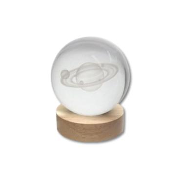 Imagem de Luminária 3D Decorativa de Mesa – Esfera Astronômica LED Minimalista para Quarto, Sala e Escritório Moderno