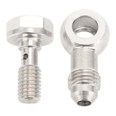 Imagem de Generic Adaptador de Parafuso Banjo, Kit de Parafuso Banjo de Aço Inoxidável Versátil M8 X 1,25 Mm para Resistência à Corrosão AN4 Com Arruela para Conexão de Tubulação