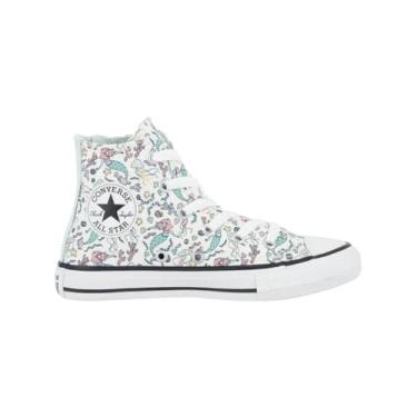 Imagem de Tênis Converse All Star Infantil Hi - Cano Médio, Original, Confortável, Ideal para o dia a dia, Estilo Clássico (Bege/Verde Bebê, BR, Criança de 9 a 12 anos, Numérico, 33)