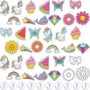 Imagem de Window Art Suncatcher Kits Jenaai Unicorn 72 unidades com ventosas