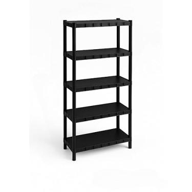 Imagem de Estante com 3,4,5 Prateleira Organizadora de Plástico Modular Multiuso para Cozinha e Quarto (5 Prateleiras)