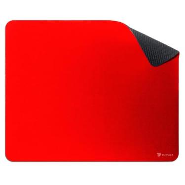 Imagem de Mouse Pad TopGet ProControl | Gamer & Home Office | Precisão, Deslize Suave | Base Borracha Antiderrapante, Poliéster Durável | 22x18 cm (Vermelho)