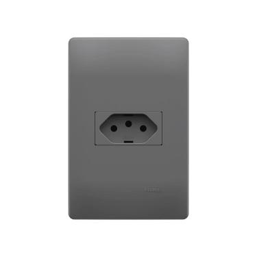 Imagem de Tomada Fame Habitat Onix 2P+T 10A com Placa 4x2