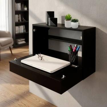 Imagem de Escrivaninha Suspensa Bancada Compacta com Gaveta Mesa para Notebook P