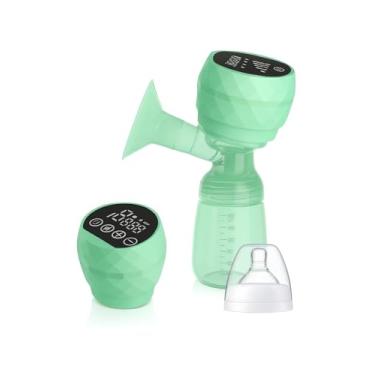 Imagem de Bomba Tira Leite Materno Elétrica Portátil Recarregável USB – Extratora de leite 9 Níveis de Sucção, Silenciosa, Livre de BPA, com Mamadeira e Cabo Tipo C (Verde)