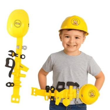 Imagem de Kit Ferramentas Infantil Com Cinto Capacete E Acessórios - Genérica