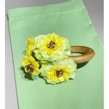 Imagem de Porta Guardanapos Flor Amarela - Matilde Rouparia de Mesa