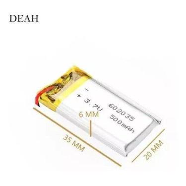 Imagem de Bateria 602035 Com 2 Fios 500mah 6mm X 20mm 35mm - bgb