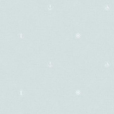Imagem de Papel de Parede Lullaby Marinheiro Azul Claro 2262 - Rolo: 10m x 0,53m