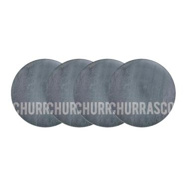 Imagem de Jogo de Pratos Rasos Tramontina Churrasco Stone 4 Peças em Porcelana