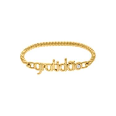 Imagem de Bracelete Gratidão Banhado a Ouro 18 k
