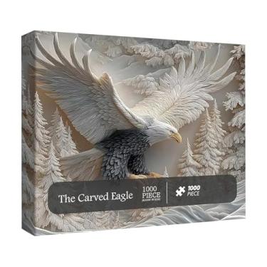 Imagem de Quebra-Cabeça Águia Entalhada 1000 Peças | Puzzle Animal Desafiador - Jogo Com Design Artístico Da Águia-Careca Da Vida Selvagem | Para Adultos Amantes Da E Vida Selvagem Decoração Para
