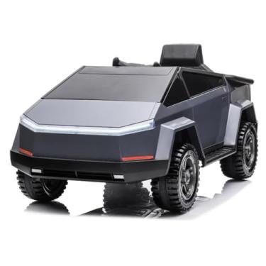 Imagem de Carrinho Infantil Eletrico Futurista Estilo Tesla PrataGrande Resistente 12v C Bateria Recarregavel