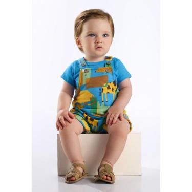 Imagem de Conjunto Jardineira e Body Bebê Up Baby, Azul, GG