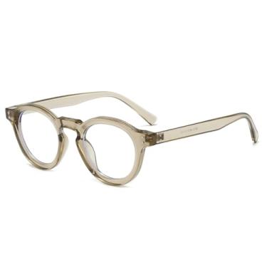 Imagem de Óculos de sol redondos com rebite retrô, tartaruga, feminino, masculino, fashion, champanhe, lentes azuis (9)