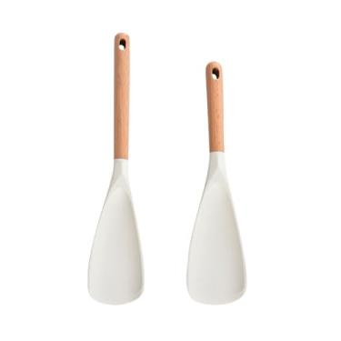 Imagem de Conjunto De Espátulas De Silicone | 2 Peças Espátula De Fritar Com De,Pá de Cozinha,para Apartamento, Churrasco, Chef, Panqueca, Fritar, Assar, Cozinhar, Servir,