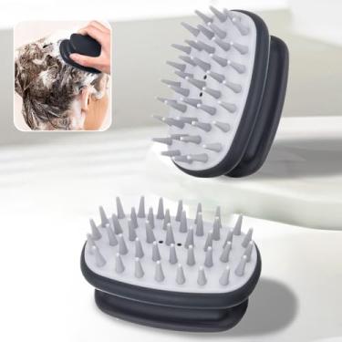 Imagem de 2 peças reutilizáveis de limpeza de couro cabeludo, escovas de banho, material de silicone, para limpeza, esfoliante, massagem, esfoliante facial para mulheres e homens, azul