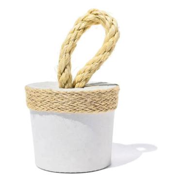 Imagem de 2X Peso De Porta Artesanal Concreto Com Alça Em Sisal Redond