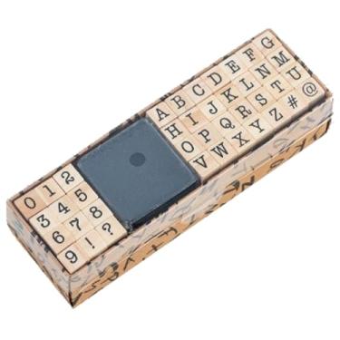 Imagem de 40 peças de carimbos pequenos de borracha de madeira, letras, símbolos, números do alfabeto, para cartões de artesanato, álbum de fotos, álbum de recortes (fonte A
