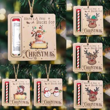 Imagem de 6 peças de enfeites de Natal, enfeites de árvore, enfeites de pendurar para pequenos cervos boneco de neve, festa de feriado, ao ar livre, interior e decoração de casa