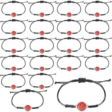 Imagem de 20 pulseiras esportivas ajustáveis, pulseiras de lembrancinhas de festa esportivas, berloque, bola de tênis, basquete, futebol, beisebol, para presentes