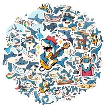 Imagem de 35 peças tubarão oceano desenho animado aventura bonito grafite adesivos brinquedos criativos animais adesivos para telefone faça você mesmo, guitarra, notebook, mala, copo, guitarra, faça você mesmo