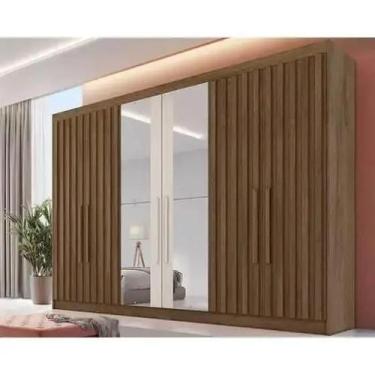Imagem de Guarda Roupa Casal 6 Portas c 4 Ripadas e 6 Gavetas c 2 Espelhos Poten