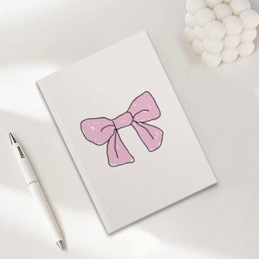 Imagem de Cadernos Coquette com laço rosa para trabalho, caderno de composição A5, caderno pautado para faculdade, agenda de viagem forrada para escrever anotações, presentes para mulheres 4