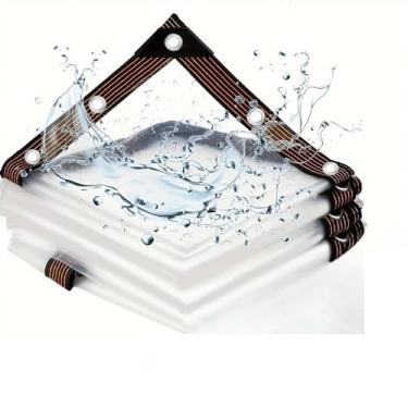 Imagem de Lona Transparente Impermeável Reforçada Cobertura para Portas e Terraços Garagem e Proteção de Hortas (1,5X3M)