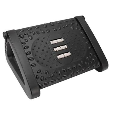 Imagem de Jectse Descanso para Os Pés Ergonômico Ajustável Com Textura de Massagem e Rolo, Apoio para Os Pés para Escritório, Suporte Estável, Evita Capotamento para Uso Doméstico e No Escritório (BLACK)