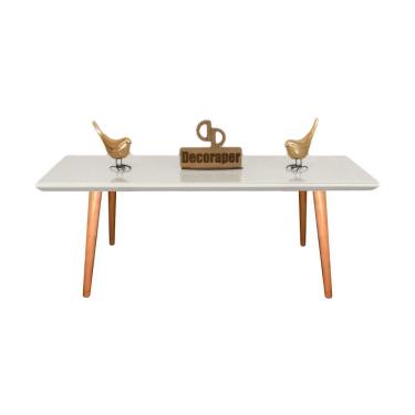 Imagem de Mesa De Centro Retangular Com Vidro 90x50 Branco