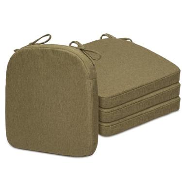 Imagem de SQUARE MOON Almofadas de cadeira para cadeiras de jantar, almofadas de espuma de alta resiliência para sala de jantar, almofadas de assento de cozinha com laços, lavável na máquina, 43 x 40 x 5 cm