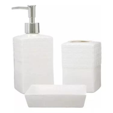Imagem de Kit Banheiro Lavabo Conjunto Porta Sabonete Líquido / Renda - PGB
