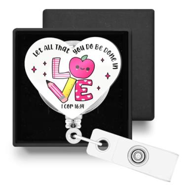 Imagem de Carretel retrátil para crachá com clipe jacaré, porta-crachá retrátil com clipe jacaré, presentes religiosos cristãos para futuros professores assistentes de ensino