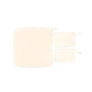 Imagem de Fralda Pano de Boca Babete Bebê Malha Liso com Viés e Prendedor de Chu