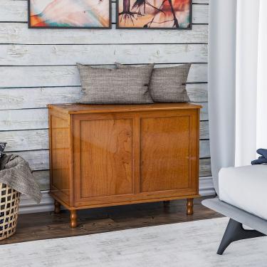 Imagem de Baú Multiuso 100% Madeira Maciça 95 Cm Helayne Imbuia Brilho